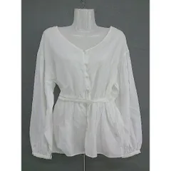 ◇ ◎ apart by lowrys Vネック ボリュームスリーブ 長袖 シャツ ブラウス サイズF オフホワイト レディース  【中古】 【1206140003072】のサムネイル