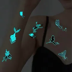 イベント　フェスに使える★ 蓄光　タトゥーシール　6枚セット