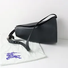 バーバリー BURBERRY LARGE LEATHER HORN BAG レザー ショルダーバッグ /ブラック 本革 クロスボディ 【2400014536843】