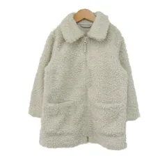ユニクロ ボアフリースコート ジップアップ ジャンパー アウター キッズ 女の子用 110サイズ ベージュ UNIQLO 【中古】