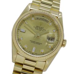 ロレックス ROLEX デイデイト 18238A A番 時計 メンズ ブランド 2Pバケット 8P ダイヤモンド 自動巻き AT 750YG 18K 金無垢 ゴールド OH・磨き済み 【中古】