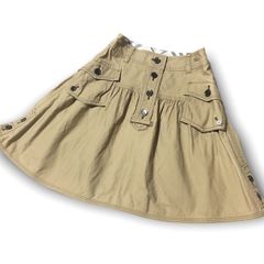 バーバリーブルーレーベル デニムスカート ひざ下 ベージュ サイズ36