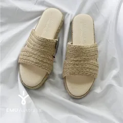 【正規品取扱店･新品】 EMU Australia 厚底ジュートサンダル | 24cm サンダル Fern W12868 エスパドリーユ 厚底 ジュート コットン レディース スリッパ クッションインソール アッパーデザイン リゾート セール 半額 エミュのサムネイル