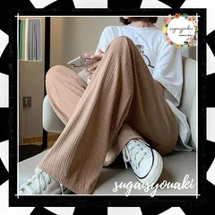 セミワイドパンツ プリーツパンツ  ブラック　ブラウン 美脚 レディースボトムス 韓国 ストレートパンツ ロングパンツ ウエストゴム カジュアル フェミニン おしゃれ デート服 春夏秋 ハイウエストパンツ 新作 イージーパンツ 体型カバー 99WSFS-001