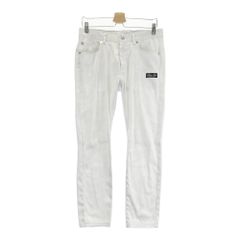 マークアンドロナ パンツ 総柄 スカル模様 白 XL〜XXL相当 ホワイト