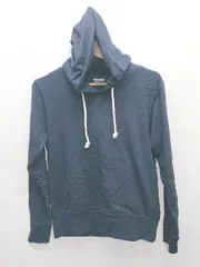 ◇ ⊇ Champion チャンピオン ロゴ刺繍 長袖 プルオーバー パーカー サイズMEDIUM ネイビー レディース E  【1505290022453】