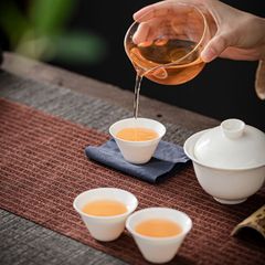 【新品未使用】持ち運び セット 茶道具 ★煎茶★茶器★蓋碗 ★茶杯★中国茶 台湾茶 公道杯 ケース 4点セット