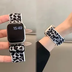 アップルウォッチ★バンド★apple watch ベルト ナイロン ★ゴム★ヒョウ柄 バンド★アニマル柄★高みえ★プチセレブ★カジュアル★アクセサリー