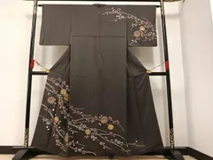 平和屋着物●訪問着　駒刺繍　絞り　松竹梅　金彩　正絹　逸品　AAAZ4544ph