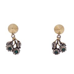 GUCCI グッチ チェリー ピアス ゴールド色金具/ラインストーン