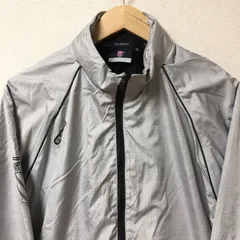 (^w^)b K-SWISS ケースイス ナイロンジャケット ウォームアップスーツ ジャンパー グレー ジップアップ ドローコード フード カジュアル スポーツ ウインド ブレーカー 春 秋 冬 タウンユース トップス メンズ サイズ M