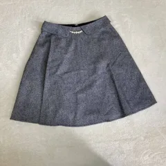 【ミッシュマッシュ】スカート　グレー　36　ウール 日本製 ミニ y2k 平成ギャル 短丈 フレア パール ツィード　未使用　美品