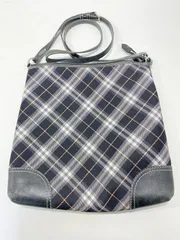 【七重浜792-11-070320nh】BURBERRY BLUE LABEL バーバリーブルーレーベル ノバチェック レザー切り替え ショルダーバッグ【併売】【中古】【レディース】