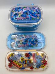 MO9 3点セット Disneyスティッチ お弁当箱 箸スプーンフォークセット