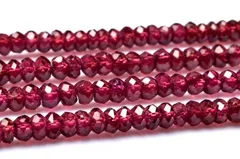 透過性あり ロードライトガーネット 4x1-3mm ボタンカット １連（約３８ｃｍ） パワーストーン 天然石 _RG678-2