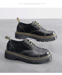 Dr. Martens 1461 BEX 厚底 3穴 ローカット マーチンシューズ ダブルイエローライン 丸頭 本革 スニーカー