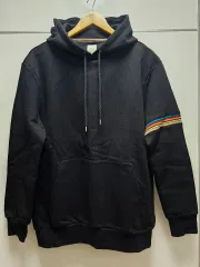 <새상품> PAUL SMITH(ポール・スミス) ストライプ トリム フード付きTシャツ 黒 M
