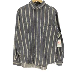 エディーバウアー Eddie Bauer 80-90S 黒タグ Bainbridge Flannel L/S ストライプ シャツ メンズ import：L 