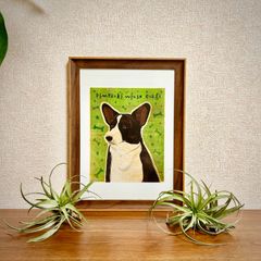 訳アリ☆アウトレット品☆新品☆額付アートポスター★犬の絵☆Pembroke Welsh Corgi☆コーギー☆インテリア☆動物病院／店舗様必見◆