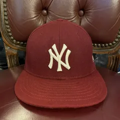 ▲訳あり商品▲ レア MADE IN USA製 NEW ERA × NEW YORK YANKEES 59FIFTY ウールベースボールキャップ バーガンディ 7-3/8 59cm