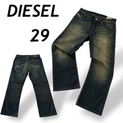DIESEL ディーゼル ZAGHOR  メンズ デニムパンツ 29 ジーパン ジーンズ ダメージ加工 刺繍 RN93243 CA25594 ネイビー系 (E018)★