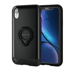 【在庫セール】エレコム iPhone XR/TOUGH SLIM/リング付/ブラック PM-A18CTSRBK
