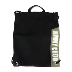 JIMMY CHOO ジミーチュウ MARLON マーロン リュック・デイパック - ナイロンキャンバス×レザー ブラック  バックパック 巾着型 2WAY トートバッグ 
