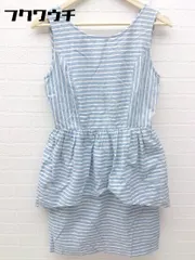 ◇ NATURAL BEAUTY BASIC ボーダー ノースリーブ ミニ ワンピース サイズM ライトブルー レディース 【中古】 【1002800746897】