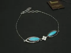 ■新品同様■ LANCEL ランセル ラインストーン ブレスレット アクセサリー レディース シルバー系×ライトブルー系 DI2491のサムネイル