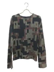 【中古】Y’s ワイズ トップス カーディガン ニット チェック コットン 日本製 サイズ2＿S24＿セルモアから出品＿s-0283-r24