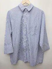 ◇ Θ GLOBAL WORK グローバルワーク ストライプ 長袖 シャツ ブラウス サイズF ブルー ホワイト レディース P  【1410160014080】