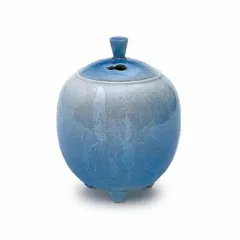 日本香堂 香炉 銀彩ブルー(小) 九谷焼 79351