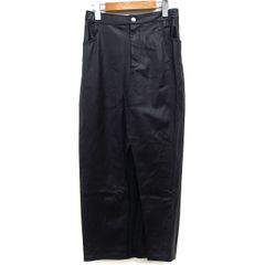 ザラ ZARA タイト スカート ロング アンクル丈 レザー調 無地 シンプル スリット XS ブラック 黒 /HT2