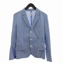 コムデギャルソンシャツ COMME des GARCONS SHIRT テーラードジャケット シングル 3B コットン 異素材 ストライプ S18143 青 ブルー S ■SM3のサムネイル