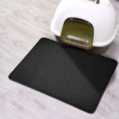 ☆ ブラック ☆ L(45×60) ☆ 猫砂マット pmycatmat01 砂取りマット 猫砂マット 猫砂 飛び散り防止 トイレマット 猫用 犬用 ペット用 猫トイレ用品 滑り止め 二重構造 猫砂キャッチャー 猫砂取りマット ペットマット 清潔簡単 シンプルのサムネイル