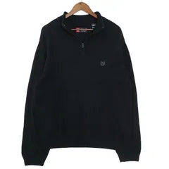 CHAPS チャップス ハーフジップ コットンニットセーター メンズUS-XL ブラック hsc-0817
