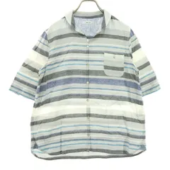 niko and... ニコアンド ボーダー柄 半袖 ショールカラー シャツ レディース 古着