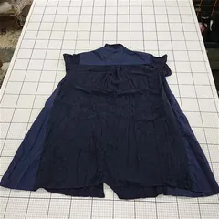 ◇ ⊂ 未使用 AS KNOW AS plus アズノゥアズ コットン100％ 半袖 膝下丈 ワンピース サイズF ネイビー レディース E  【1509180015150】