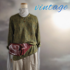 vintage✴ヴィンテージ//ニット//ラメ//ミックスカラー//個性的//七分袖