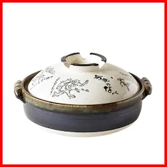 【在庫処分】佐治陶器 萬古焼 土鍋 8号 鳥獣戯画 日本製 24-803 ホワイト 2400ml