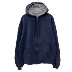 Champion ジップアップ 無地 スウェット パーカー L ネイビー チャンピオン 裏起毛 ビッグサイズ 古着卸 アメリカ仕入 a709-5626