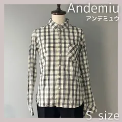【🌸売り尽くし🌸】Andemiu（アンデミュウ） 長袖 シャツ ブラウス 新品・値札付き レディース チェックシャツ 綿100% コットンシャツ 春服 Sサイズ