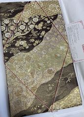 『みかん様　専用』　　　未使用極美品　作家本袋帯　京友禅　生沼忠作　落款あり　正絹袋帯　金彩　紫　鶴　縁起物　エクセルヒューマン社購入　レディース和装