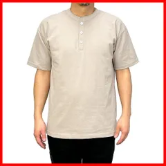 【数量限定】半袖 [グッドウェア] Tシャツ ヘンリーネック USAコットン 7.6オンス ヘビーウェイト