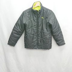 ◇ ⊇ PUMA プーマ 中綿ダウン 裏地ビビットイエロー系 長袖 ダウンジャケット サイズ 150 ブラック メンズ E  【1410290030639】