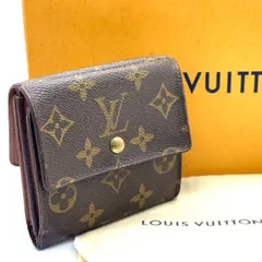 【小さく品よく整う】　LOUIS VUITTON ルイヴィトン　二つ折り財布 モノグラム ポルトモネビエカルトクレディ レディース M61652　ブラウン