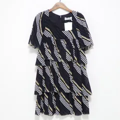#snc ソニアリキエル SONIARYKIEL ワンピース ティアード 半袖 ストライプ スクエアネック 34 紺系 白 茶 レディース [795540]のサムネイル