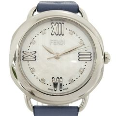 FENDI セレリア 腕時計 レザーベルト 8Pダイヤ 替えベルト付 クオーツ シェル文字盤 80200M