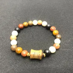 木製スピリチュアルブレスレット☆ 温かみのあるウッドビーズ☆ シックなデザインのウッドブレスレット☆