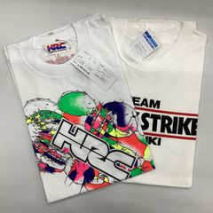新品 ホンダ スズキ モータースポーツプリントTシャツ 半袖 丸首 2枚セット ワンサイズ バイク バイクレース⑤ MS0015